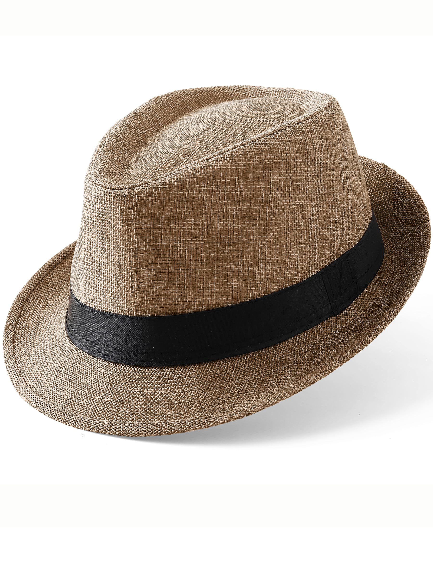 BABEYOND Men's 1920s Short Brim Trilby Fedora Hat