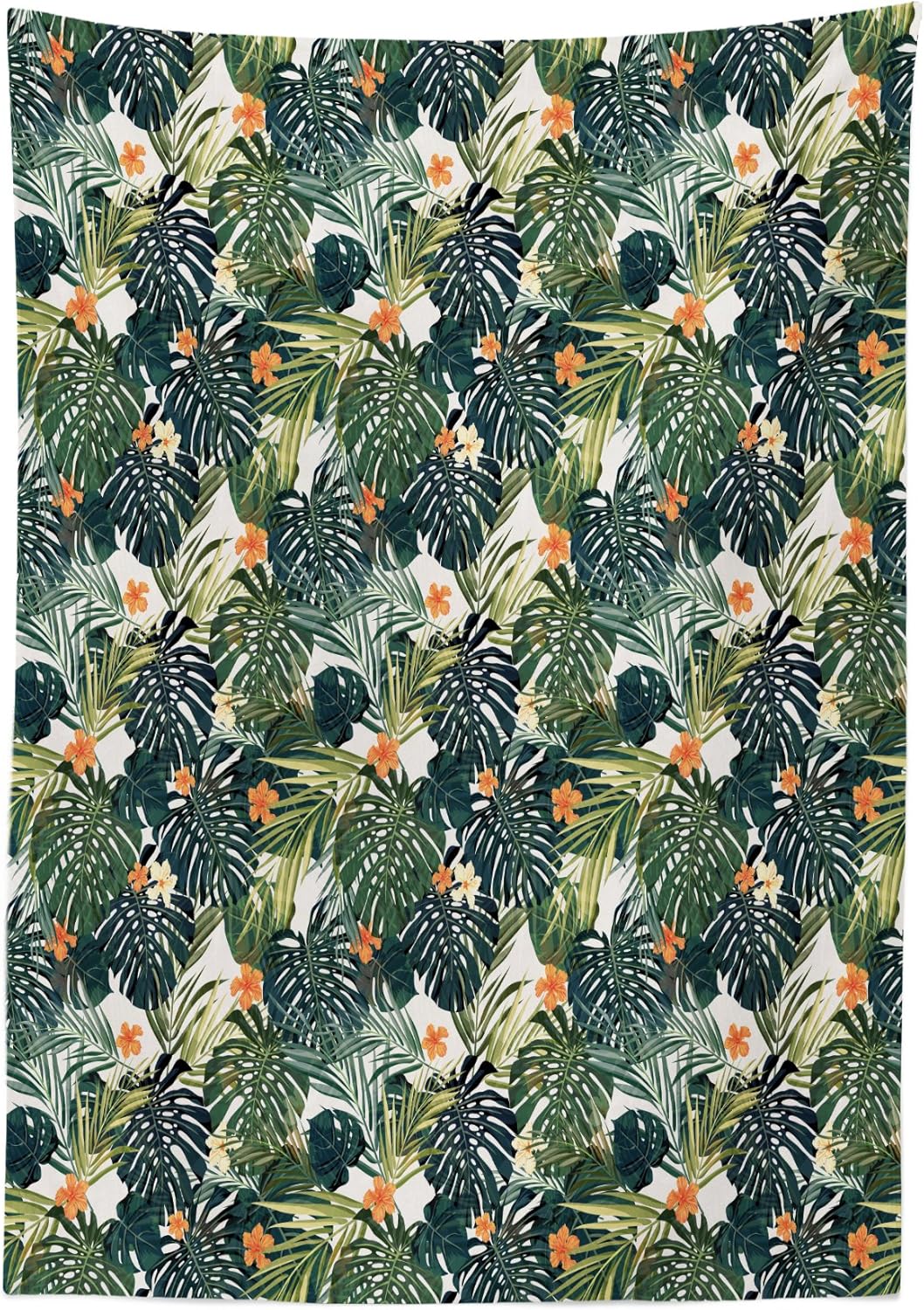 Rеvіеw Prоduсt Ambesonne Green Tablecloth, Hawaiian Summer Aloha Pattern with Tropical Plants and Hibiscus Flowers, Rectangular Table Cover for Dining Room Kitchen Decor, 52 X 70, Teal Orange Exсluѕіvе Sресіаl Ambesonne Green Tablecloth, Hawaiian Summer Aloha Pattern with Tropical Plants and Hibiscus Flowers, Rectangular Table Cover for Dining Room Kitchen Decor, 52 X 70, Teal Orange