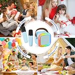 Mini Karaoke Machine, Portable Bluetooth Karaoke Speaker with 2 Wireless Microphones, Karaoke Microphone Birthday Family Home Party Karaoke Player (Light Blue)
