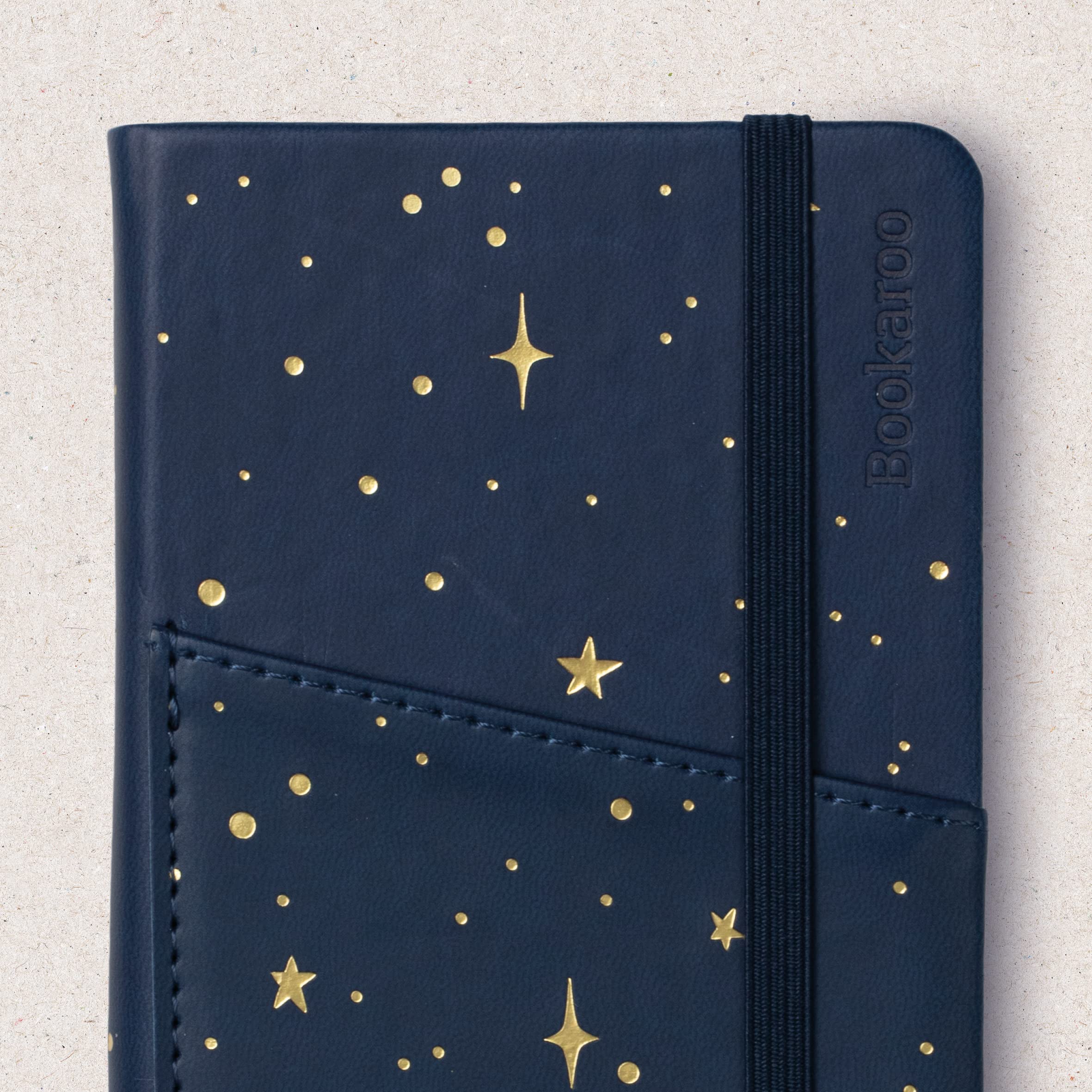 IF Moon & Stars - Bookaroo Pocket Notebook (A6) Journal, Dark Blue/Gold - Image 3