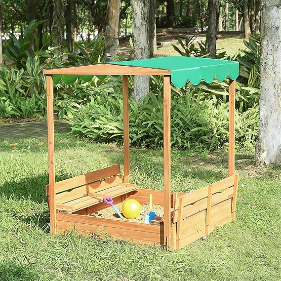 Kids Sandbox with Cover Sand Box Set Outdoor with Cover