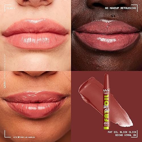 Miniatura 10 de NYX PROFESSIONAL MAKEUP Fat Oil Slick Click, Bálsamo labial vegano, ligero, construible y pigmentado, próspero