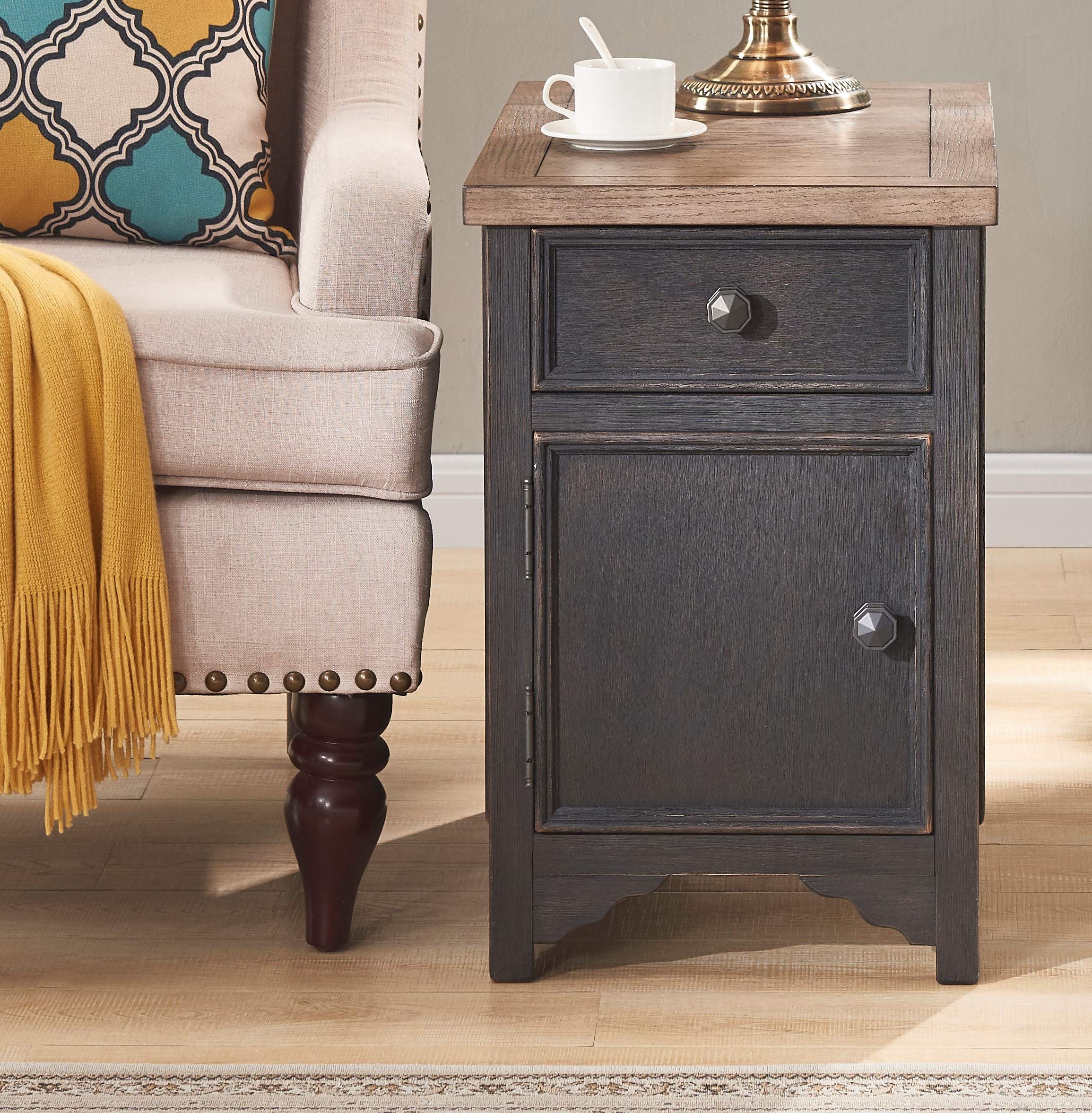 Audrey Living Salazar Chairside End Table with Storage and Builtin USB