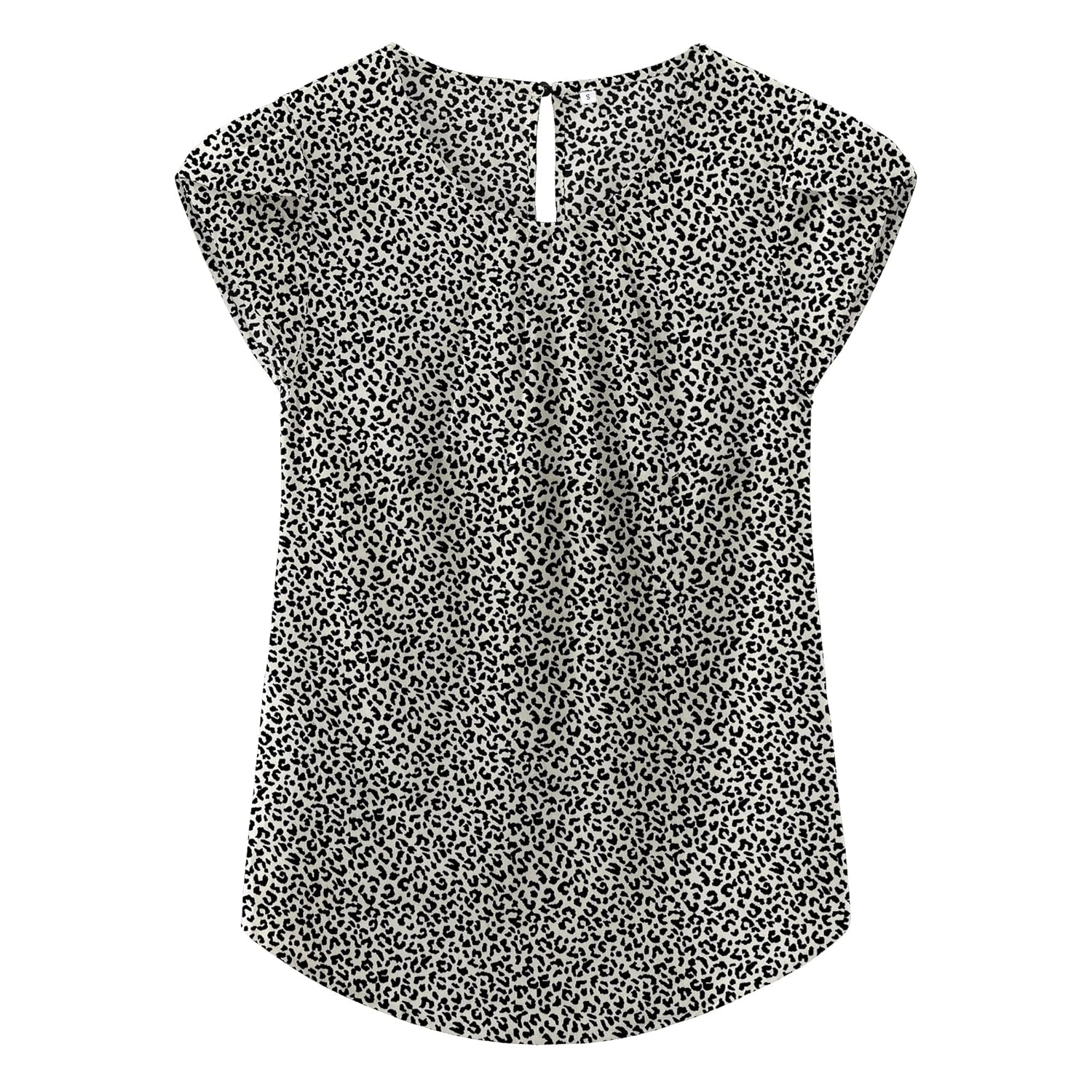 TASAMO Women’s Casual Round Neck Basic Pleated Top Cap Sleeve Curved Keyhole Back Chiffon Blouse TASAMO Women’s Casual Round Neck Basic Pleated Top Cap Sleeve Curved Keyhole Back Chiffon Blouse