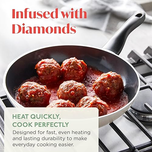 Miniatura 3 de Deco - Sartén antiadherente de 11 pulgadas, fabricada en Italia, cerámica de diamante, sin PFAS, apta para lavavajillas y utensilios de metal,