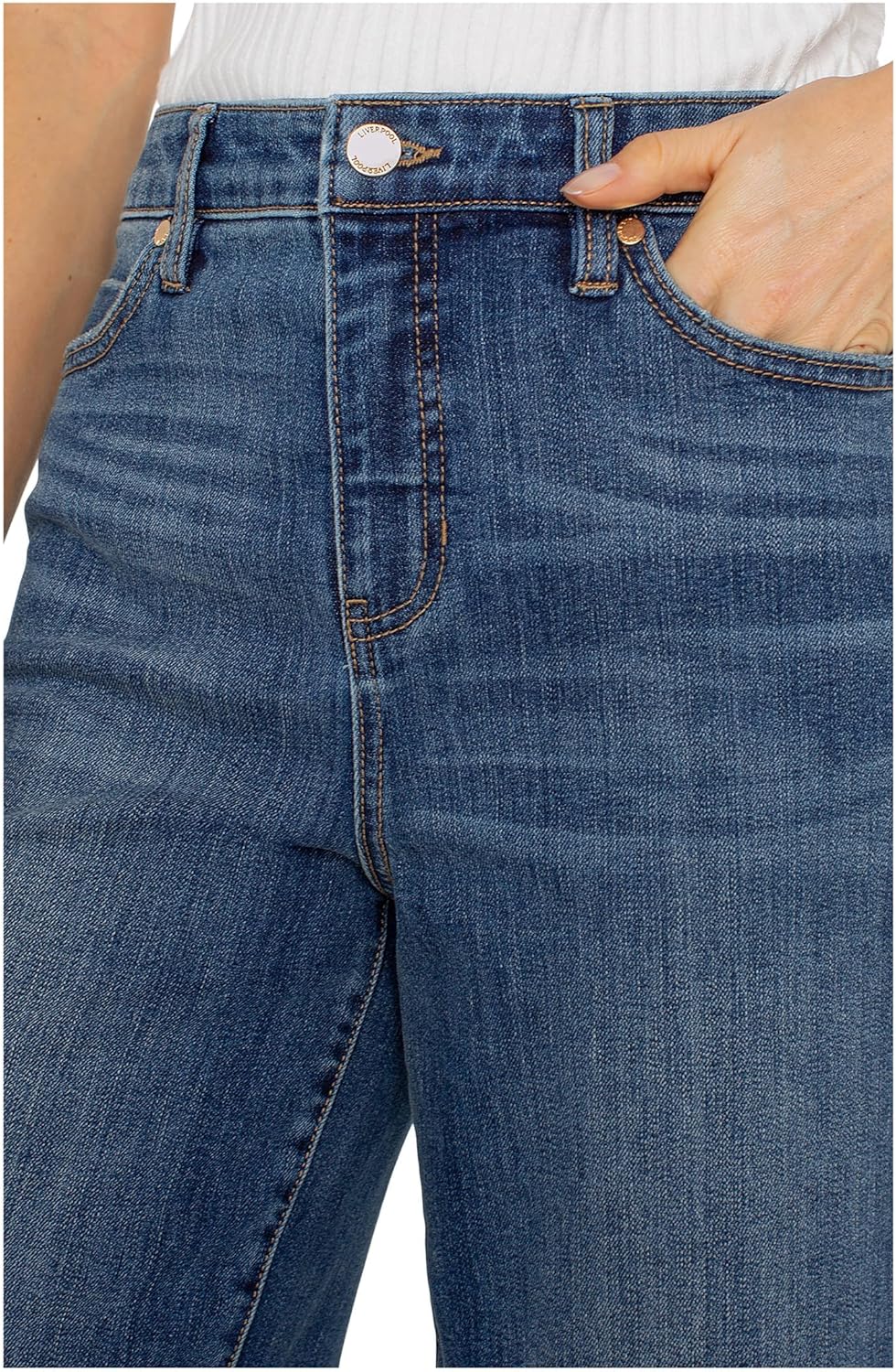 Liverpool Womens Stride High-Rise Crop Wide Jeans 26" Inseam - Image 3