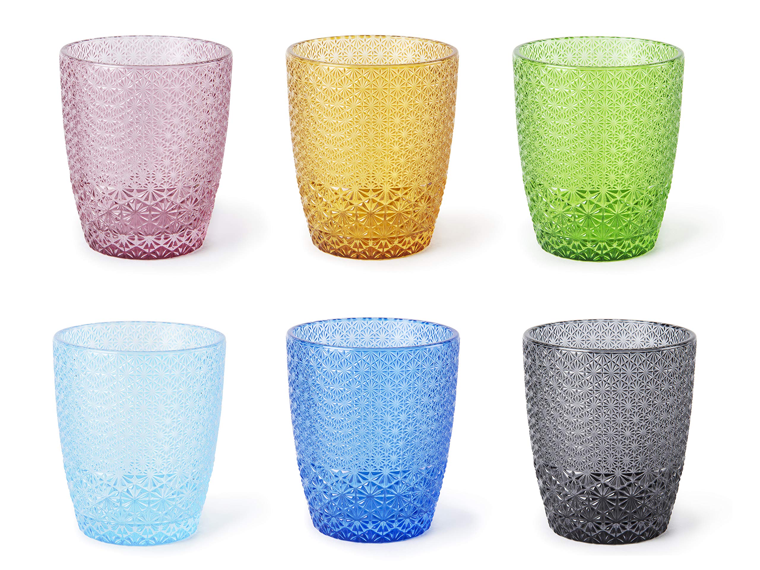 Excelsa Blue,Green,Grey Set Of 6 Ice Glasses 300 Ml