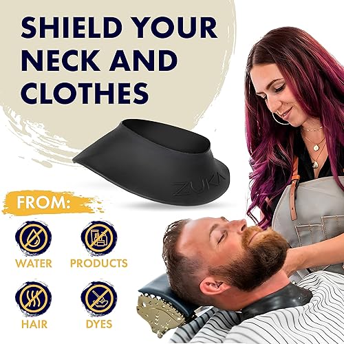 Miniatura 2 de ZUKA Cape Seal original, máxima protección del cuello, opción seca, cómoda, sanitaria y segura para salones (negro)