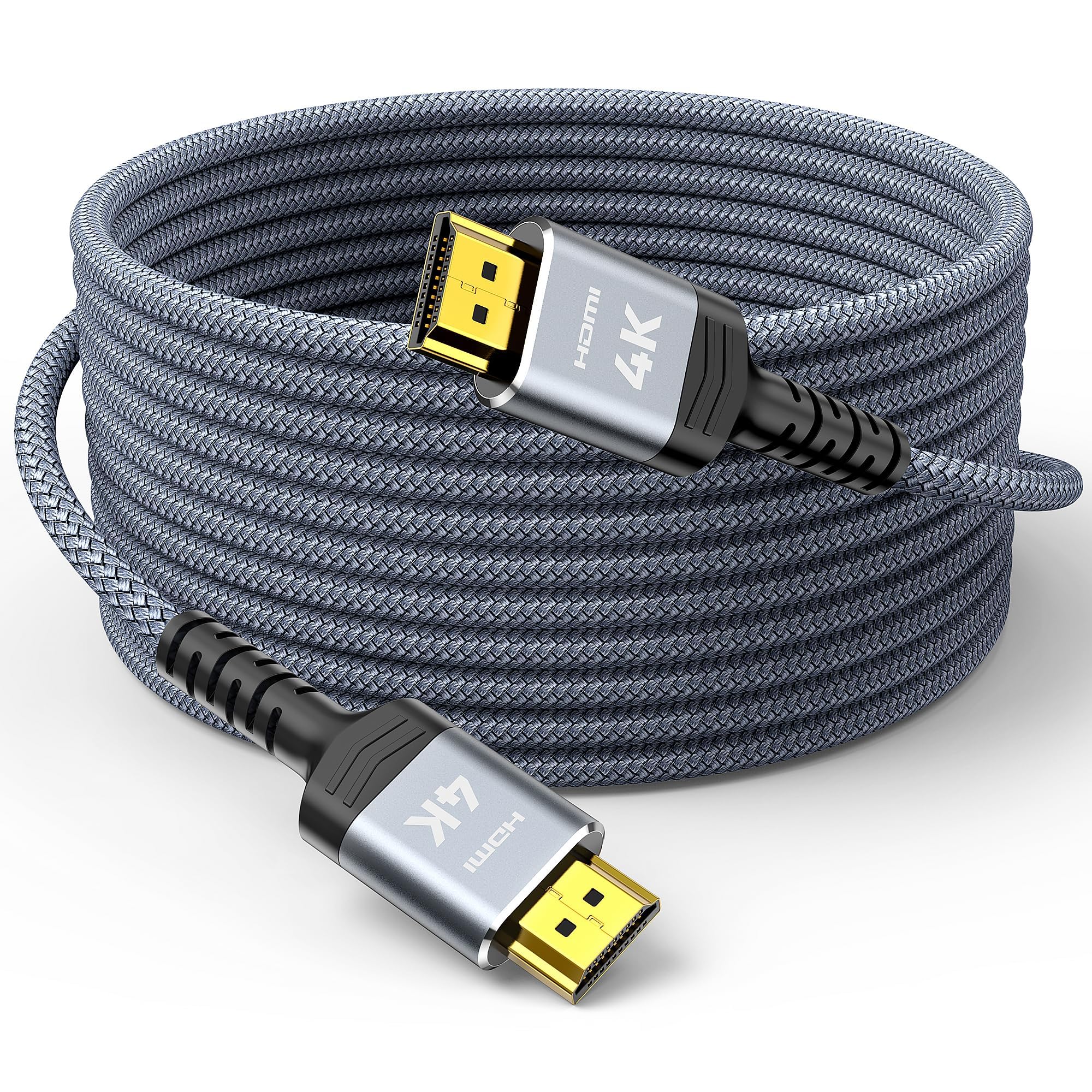 Highwings 4K Fiber Optic 100 FT HDMI Cable, 18Gbps Braided HDMI Cord, 4K HDR, HDR10, HDCP 2.2, ARC, Compatible with TV/HDTV/PS5/Blu-ray