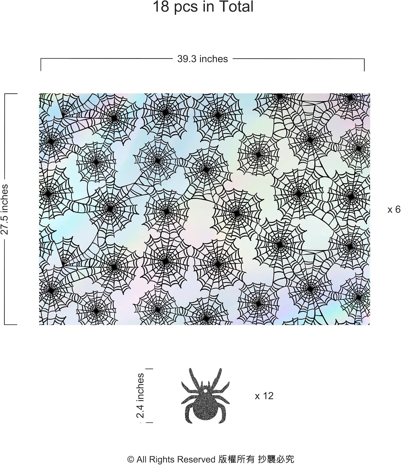 Cheerland Iridescent Spiderweb Gift Wrap Halloween Wrapping Sheets Gothic Decorations Cobwebs Holographic Spider Web for Halloween Birthday Bridal Shower Spooky Goth Emo Summerween Party Supplies image 2
