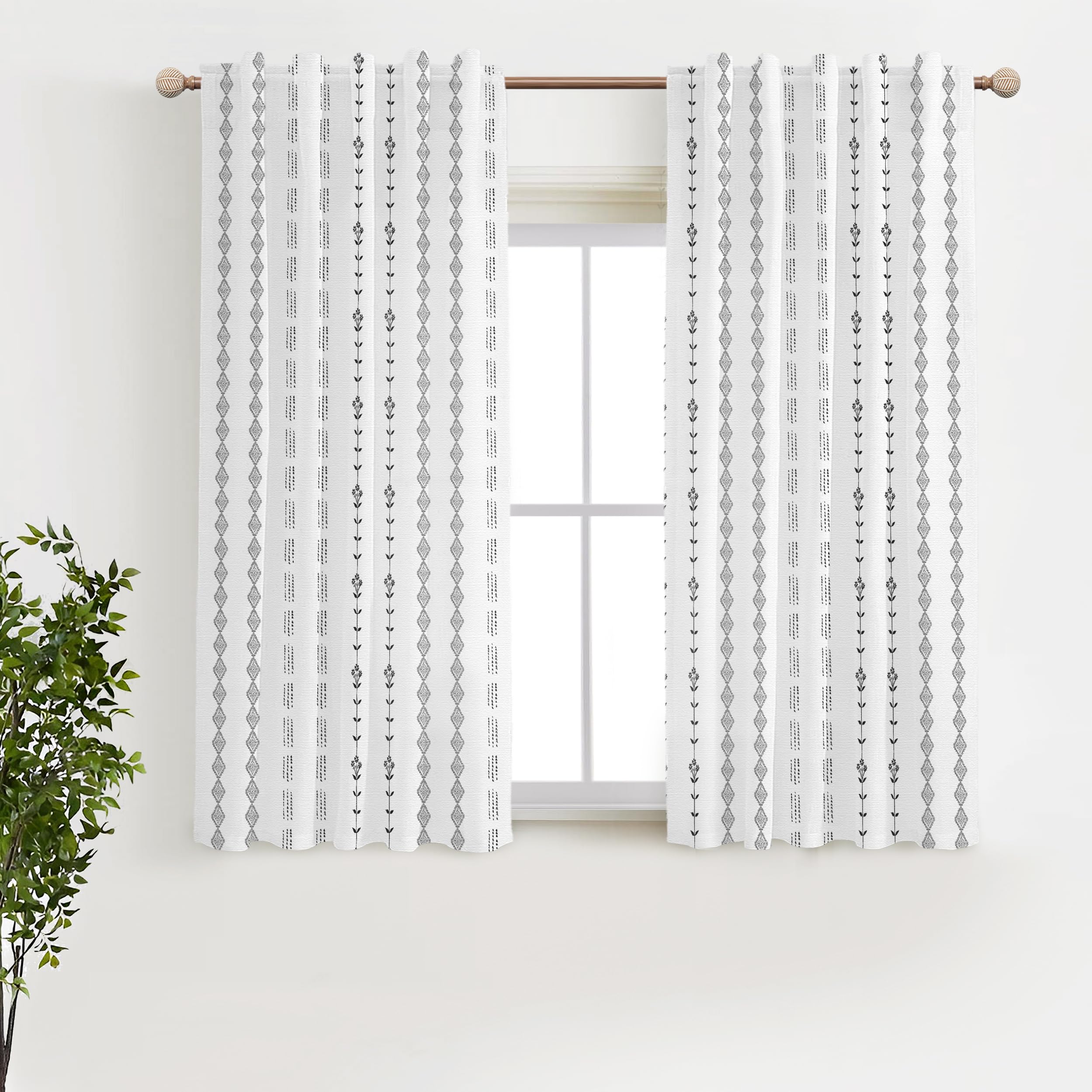 Lino Rosa Boho Curtain