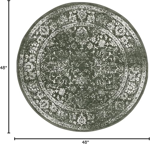 Miniatura 253 de Safavieh colección Adirondack - Alfombra de área, 6 x 9 pies, gris y azul, diseño oriental desgastado, no desprende pelusa, fácil cuidado, ideal