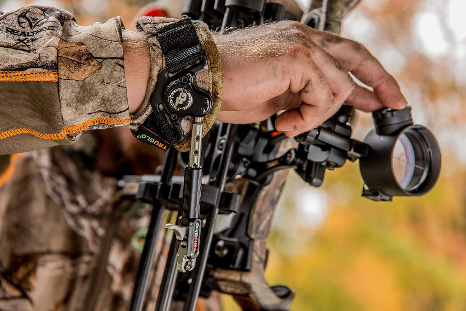 TRUGLO NITRUS Ultra-Smooth Dual-Jaw Archery Release Realtree APG Camo BOA Strap Side-Lock Connection