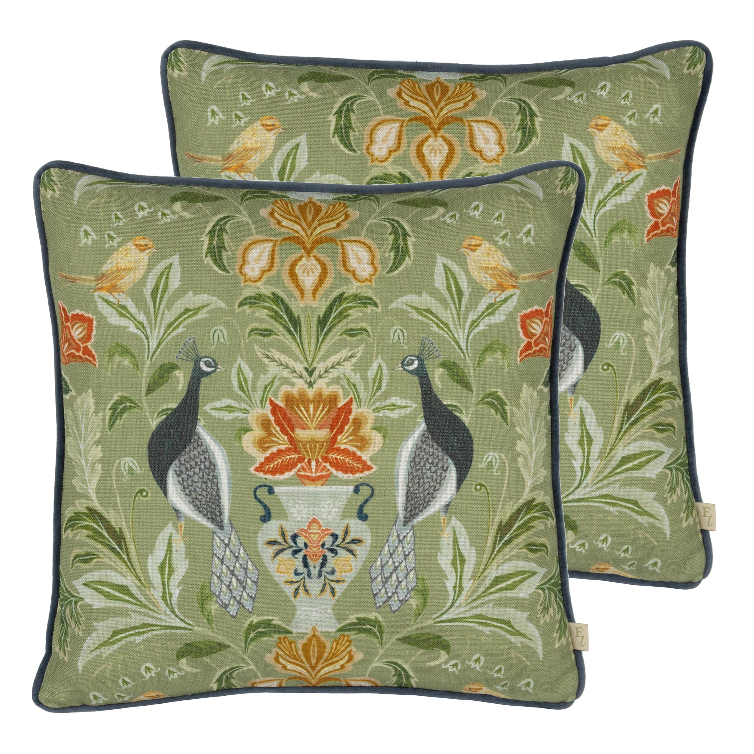 Evans Lichfield Chatsworth Piped Polyester Filled Cushion - Twin Pack