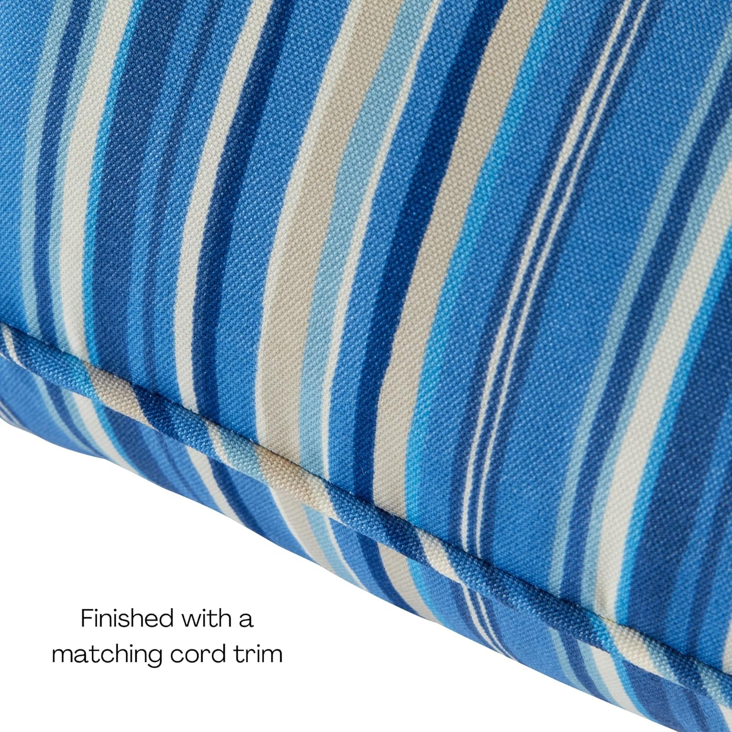 Greendale Home Fashions Outdoor Reversible 2-Piece Deep Seat Cushion Set, Steel Blue Stripe