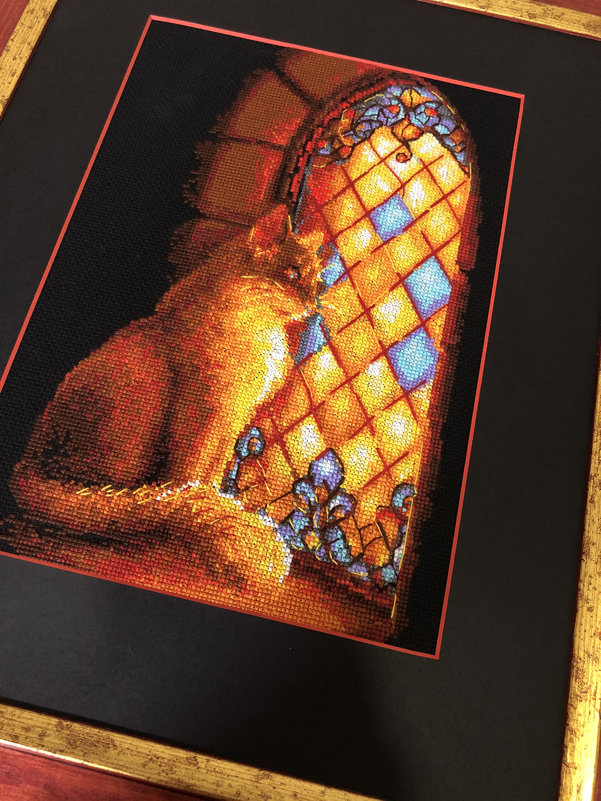 RIOLIS - Guardiano del Castello 1848, Kit Punto Croce Gatti 21 x 30 cm per Principianti ed Esperti, Kit da Ricamo per Adulti, Ricamo a Punto Contato, Ricamo Gatto