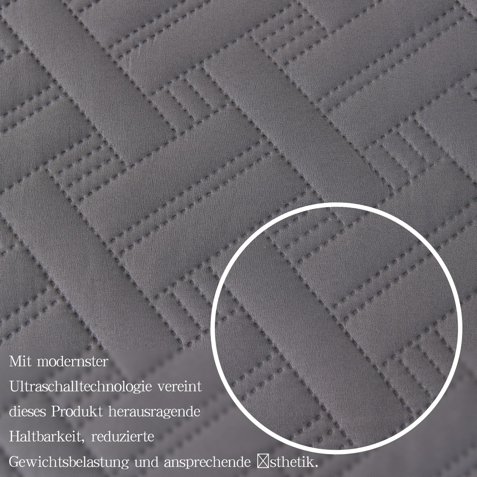 beeweed Feel Elegante Colcha con Estampado Ultrasónico Gris 240 x 260 cm – Manta Versátil como Colcha de Cama o Cubresofá Estilo Ideal como Bedspread