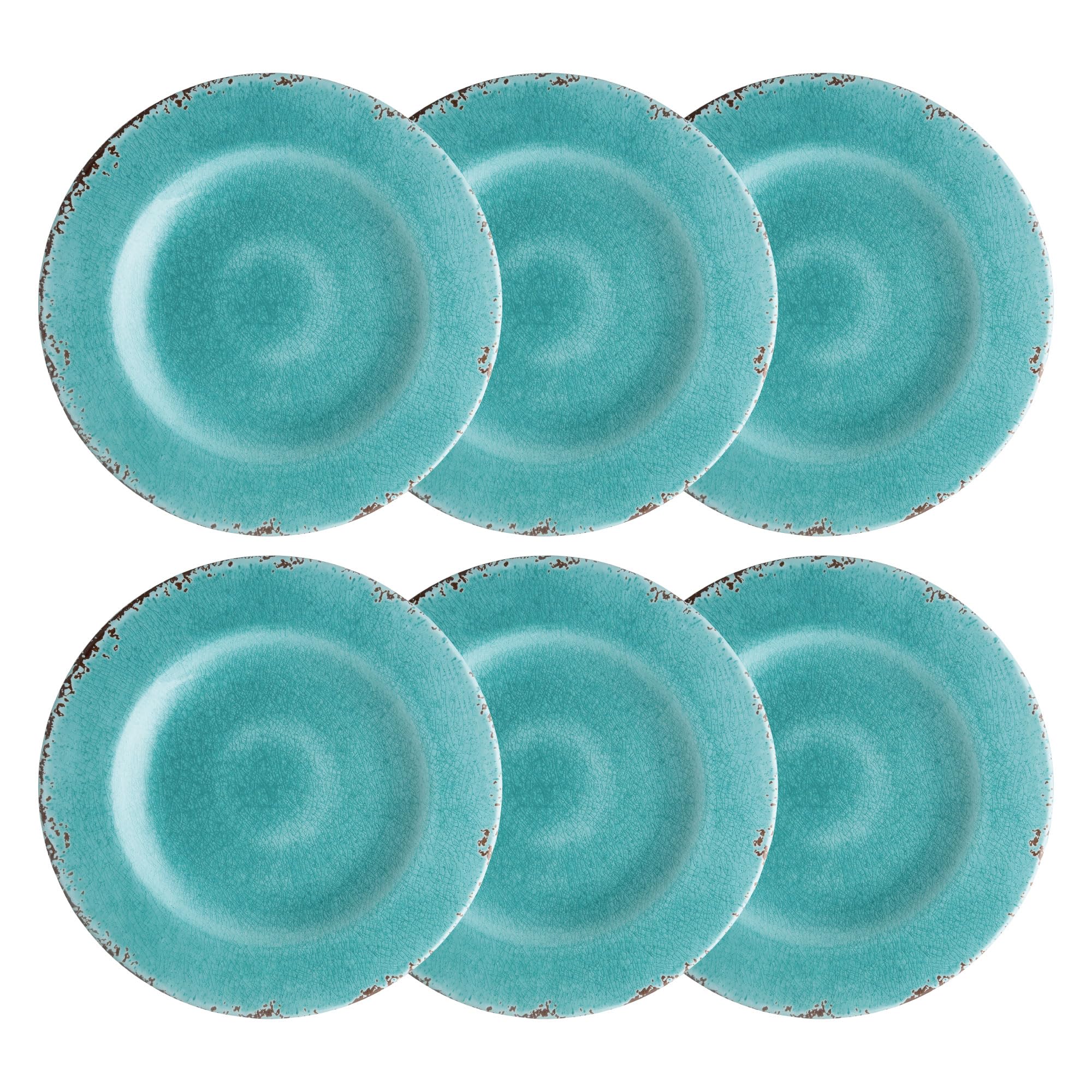 UP ware - Piatti da portata, in melamina, peso pesante e resistente, 6 pezzi, colore: Turchese