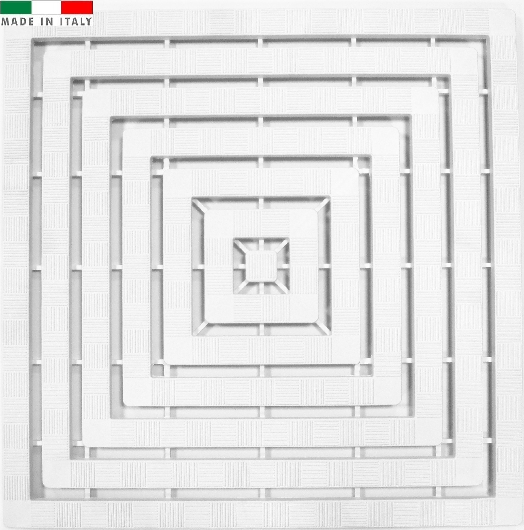 CENNI 78492 Set 2 Pedane Doccia 60 x 60 in Plastica con Gommini Antiscivolo, Bianco, Made in Italy