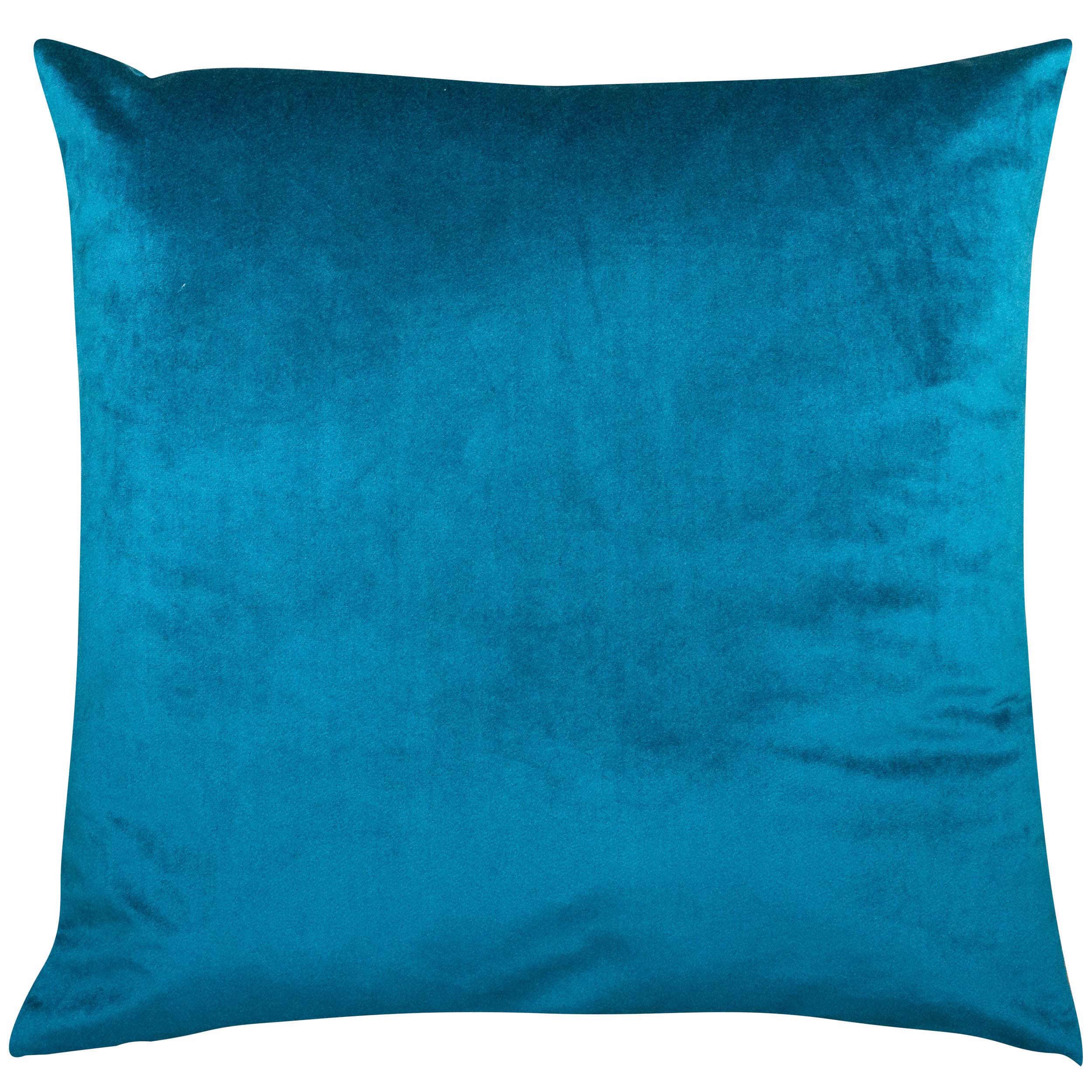 Linen Loft Teal Bella Plain Velvet Extra-Large Cushion Cover. Blue Supersoft Velvet Chenille. Modern And On-Trend Home Accessory. 23X23 Xl Square Cushion Cover Only.
