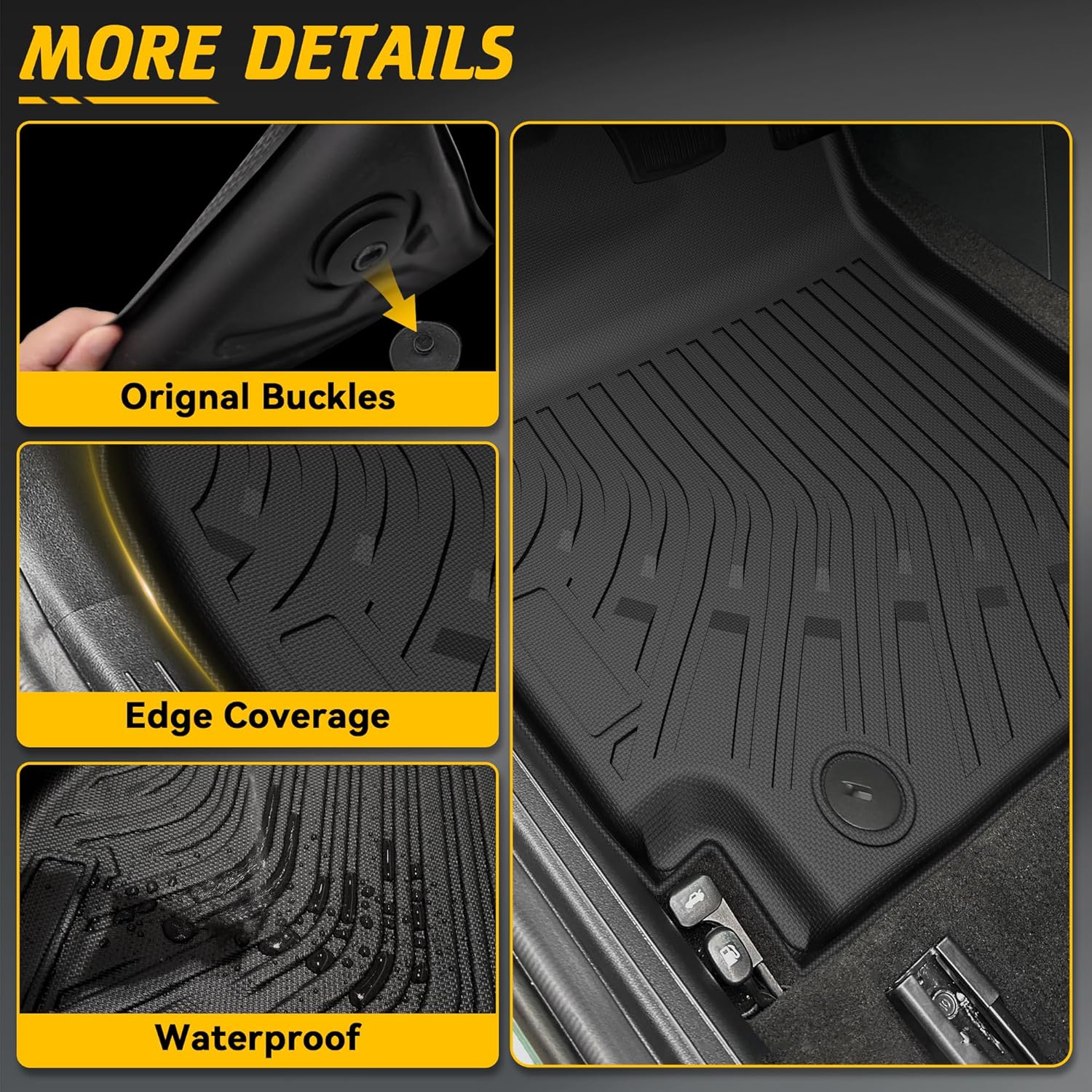 Floor Mats & Cargo Mat Custom Fit for KIA K4 2025 2026 Accessories All-Weather TPE Car Mats Anti-Slip Trunk Mat Fit for KIA K4 2025 2026 1st 2nd Row Trunk Liner Full Set of 4 Mats - Image 5