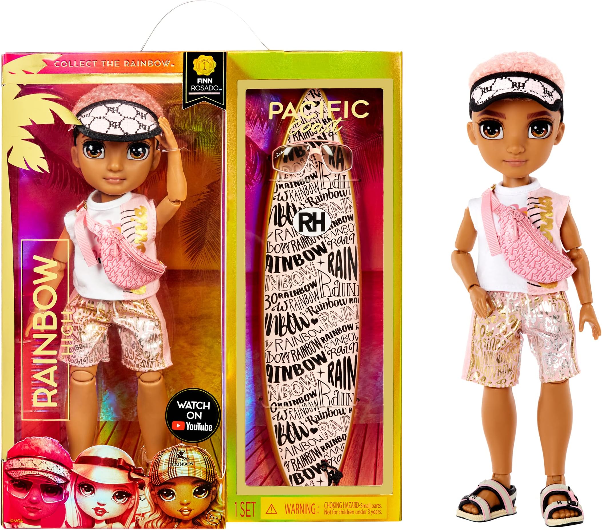 Rainbow High Pacific Coast Doll - Finn Rosado