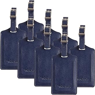 Travelambotravelambo 8 Pack Leather Luggage Travel Bag Tags