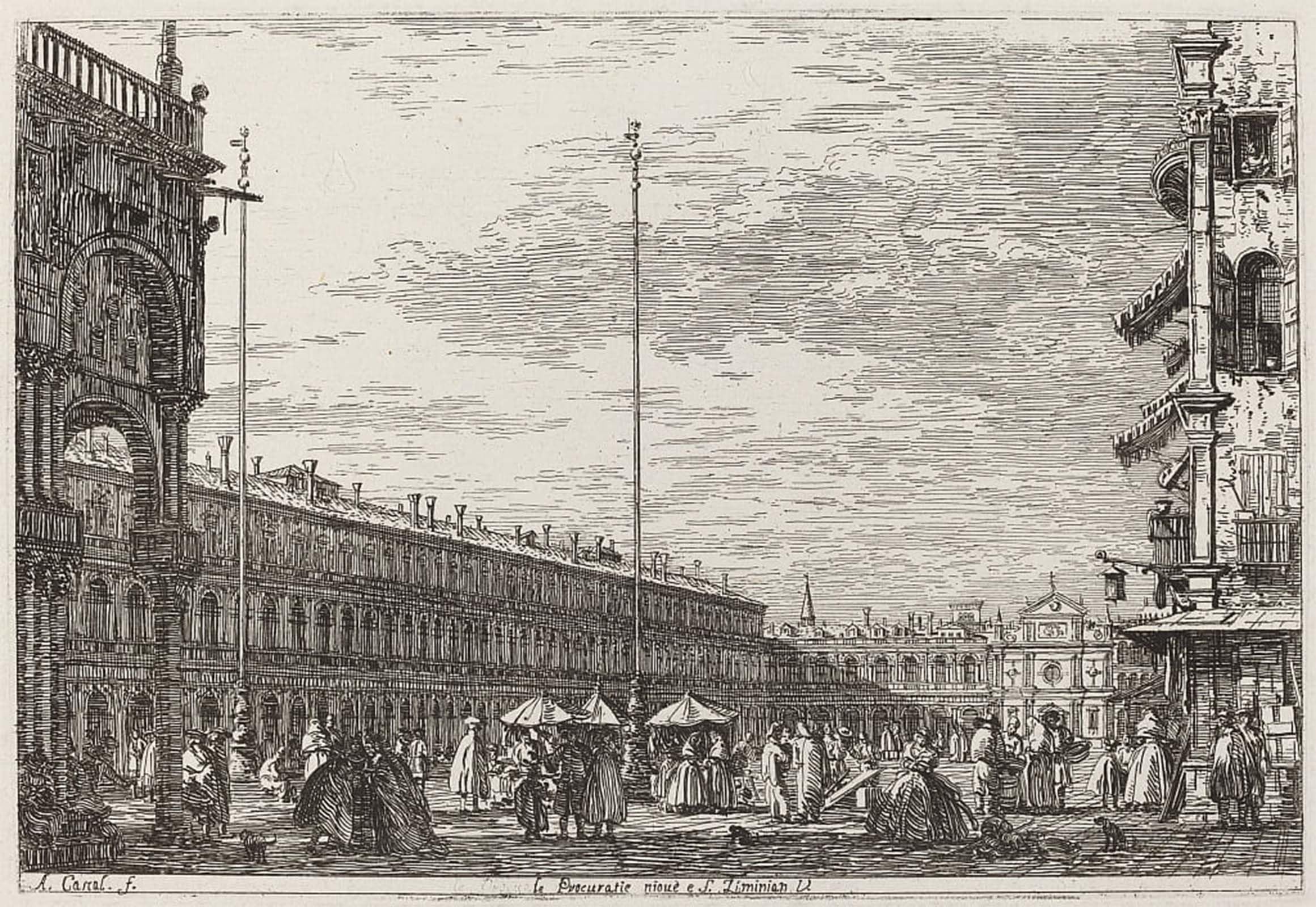 ARTXLXXBN Famous Prints Artwork Pictures Poster Painting Art Le Procuratie Niove E S Ziminian by Canaletto Artwork Landscape Pictures for Home Decor 60x90cm