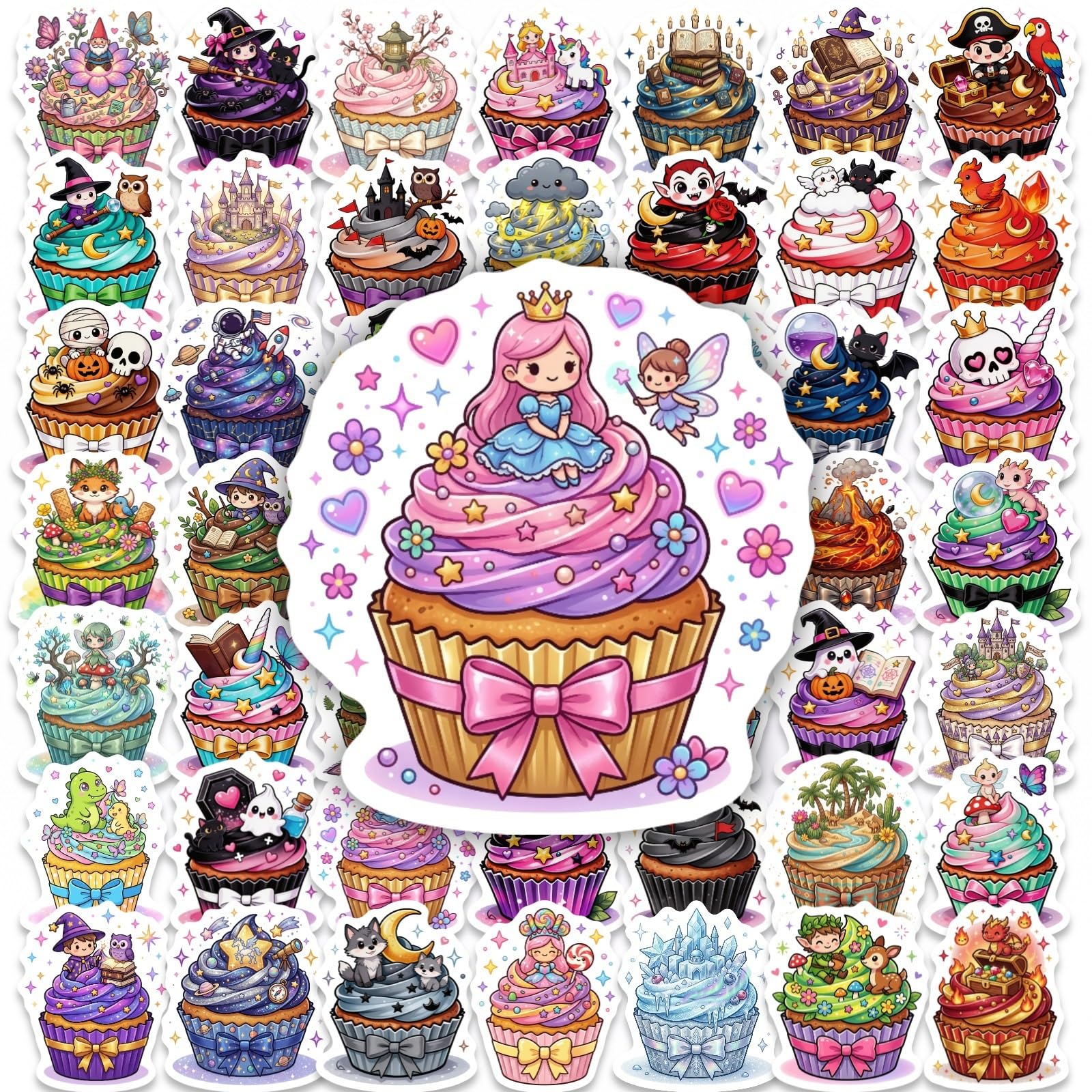 FGLFPXI 50-Pack Stickers Waterproof Decorative Decals for Phone Tablet Helmet Guitar Notebook Stationery