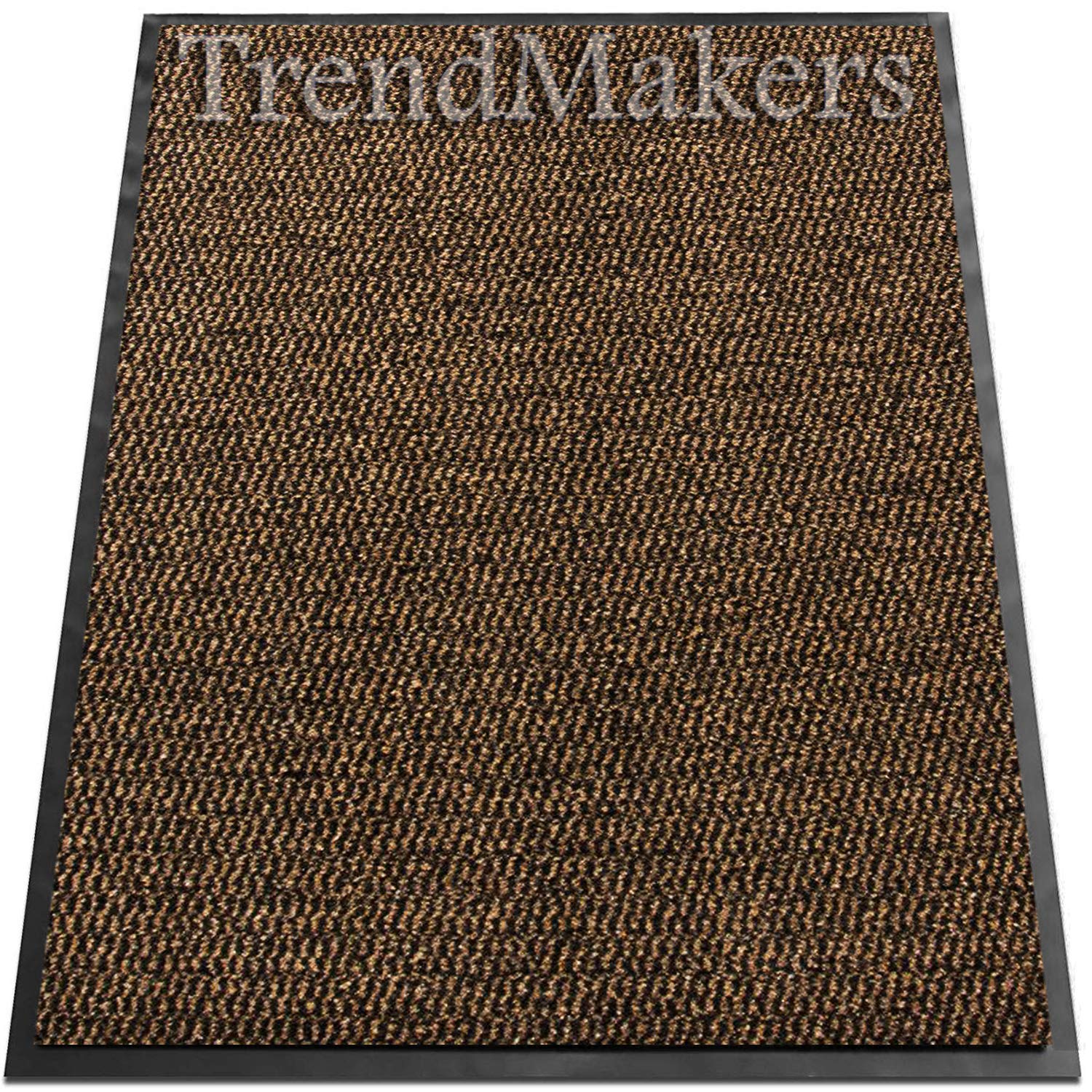 TrendMakers Dirt Stopper Door Mats | Machine Washable Heavy Duty Barrier Mats Anti-Slip Dirt Trapper |15 Sizes - Beige/Black - 40 x 60cm - POLYPROPYLENE PILE — image 1