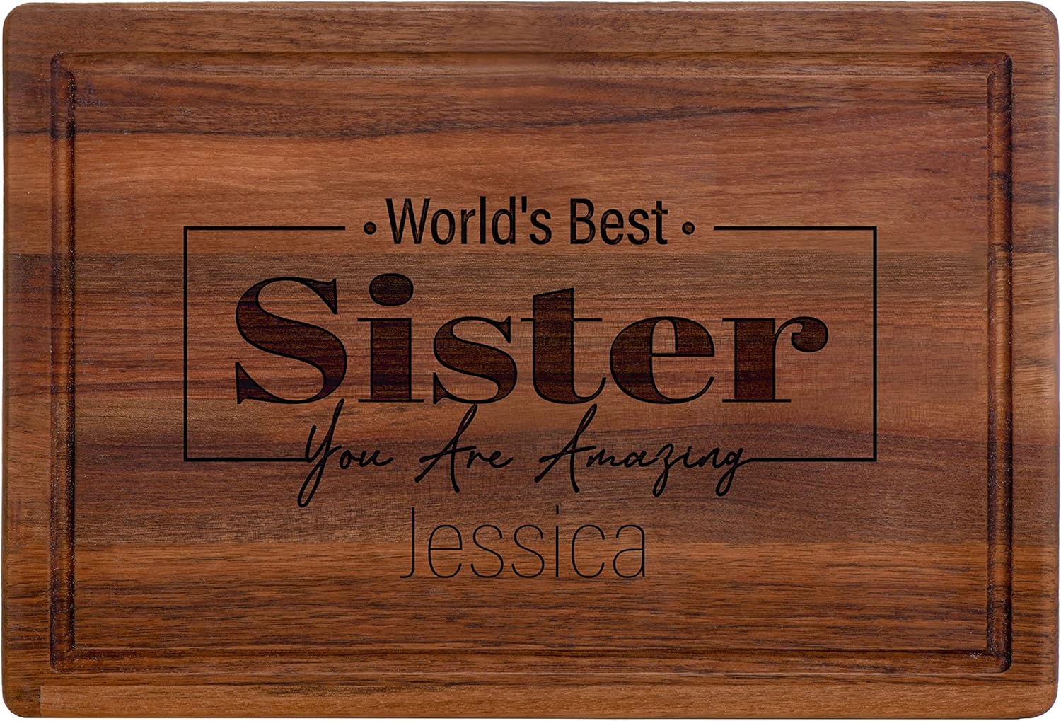 Customizable Christmas Sister Board, World's Best Sister Cutting Board, Personalized Gifts for Sisters, Sister Gifts Cheeses Serving Boards, Best Kitchen Gifts for Little and Big Sister from Sisters