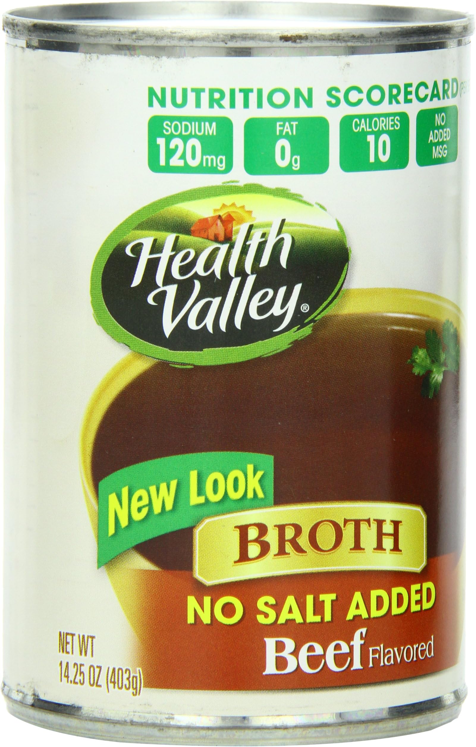 Health Valley Broth, No Salt Added Beef, 14.25 Ounce (Pack of 12)