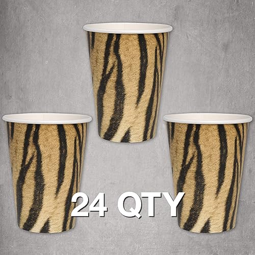 Miniatura 7 de Havercamp Fiesta temática de leopardo para 24 invitados. Incluye 24 platos llanos y 24 platos laterales. Leopardo fotorealista para un cumpleaños