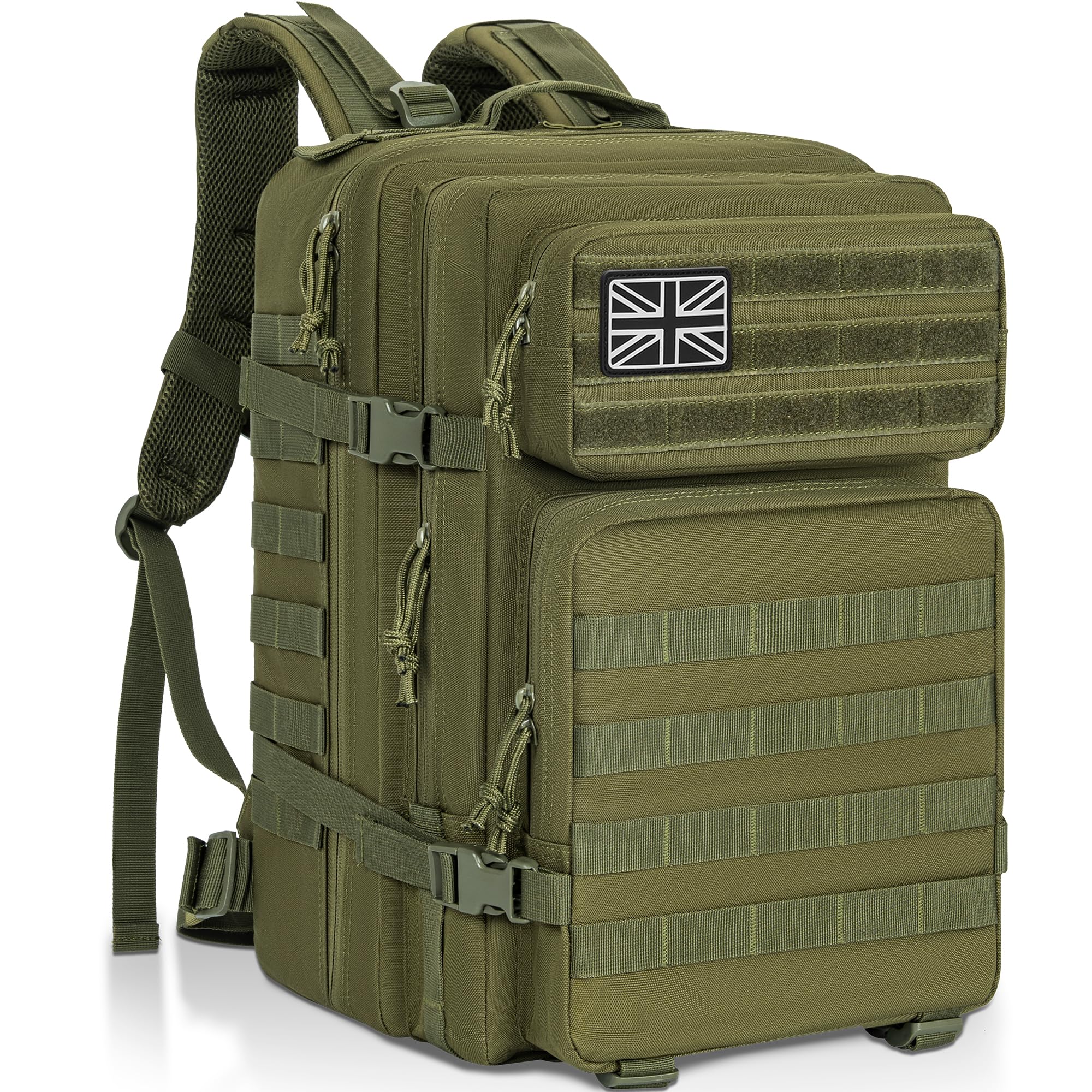 OUUTMEE Sac à dos tactique militaire (25 L/35 L/45 L), sac à dos MOLLE pour homme et femme, sac à dos militaire pour la chasse, le camouflage, sac à dos de 3 jours, sac pour ordinateur portable, sac