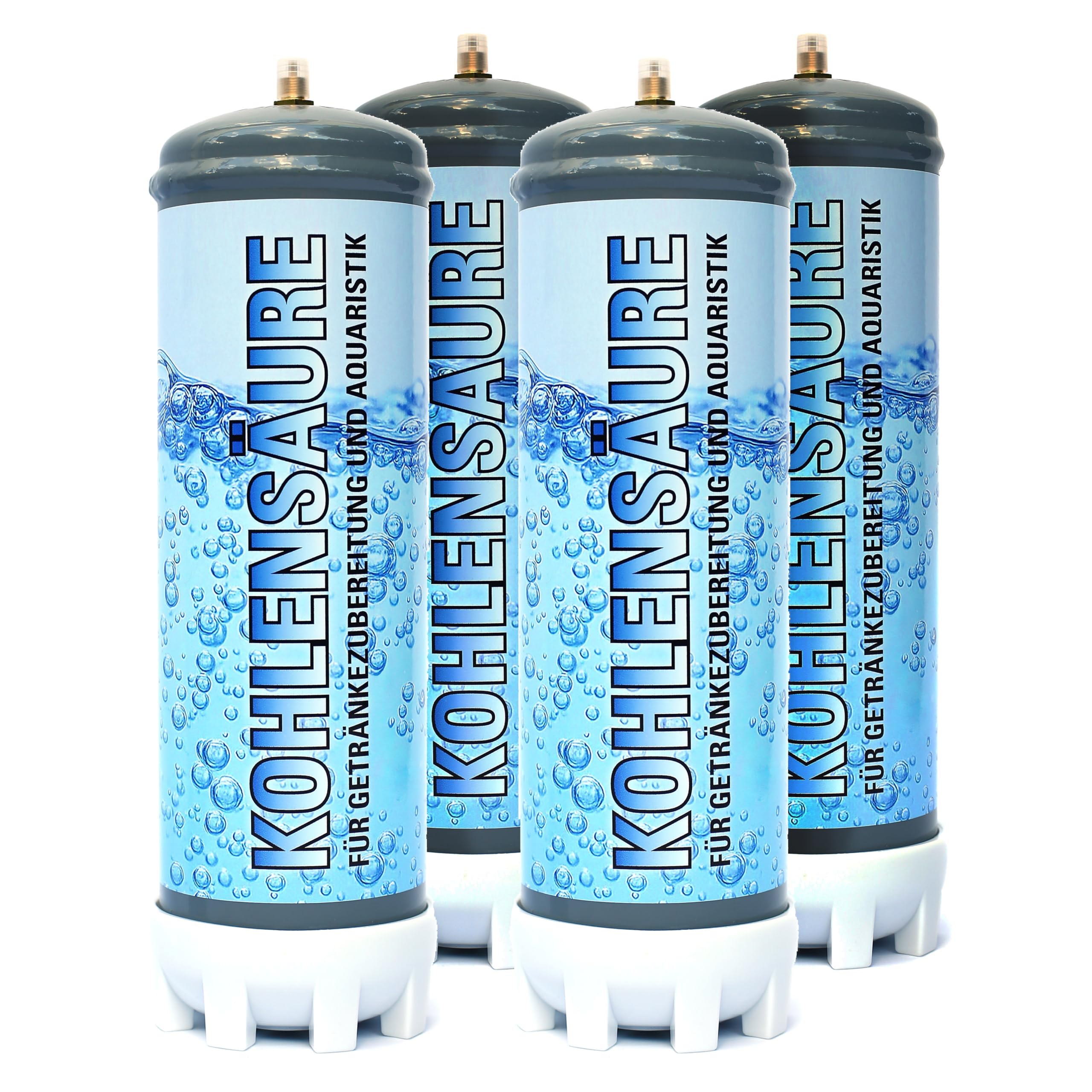 4x 1300g CO2 Kohlensäure/Kohlendioxid Einwegflasche mit Gewinde M10x1 passend für JBL Druckminderer Aquaristik