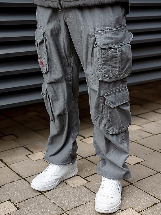 Surplus Cargo Trousers Mens Airborne Vintage, Grey, L