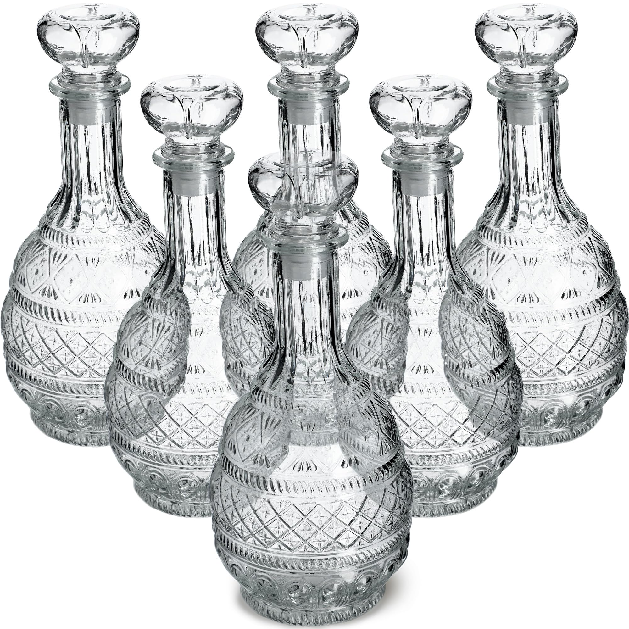 KADAX Lot de 6 Carafe à whisky élégante pour homme - Carafe à vin classique avec design unique - Bouteille de whisky comme cadeau (1 l,)