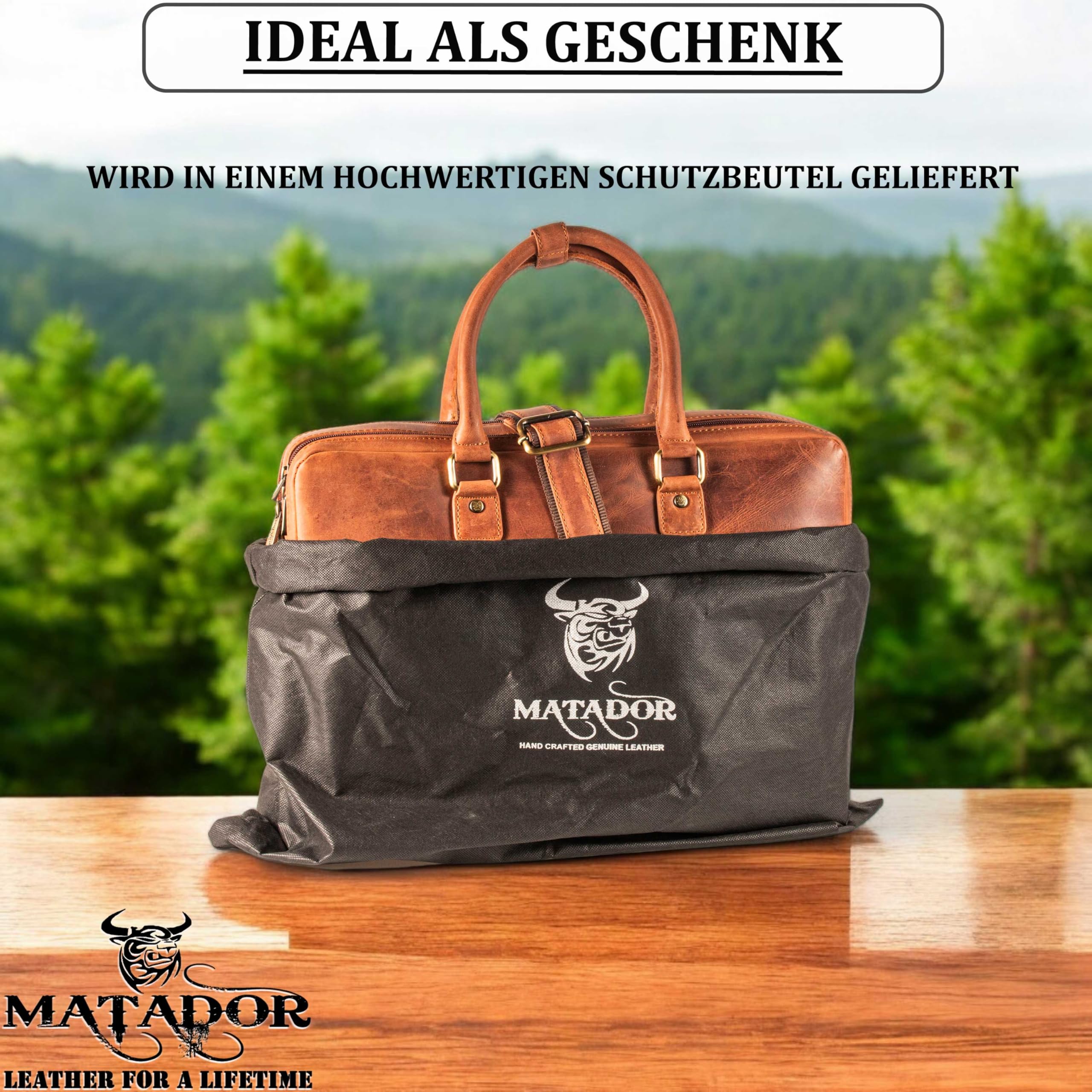 MATADOR Laptoptasche Leder MONACO Handgefertigt