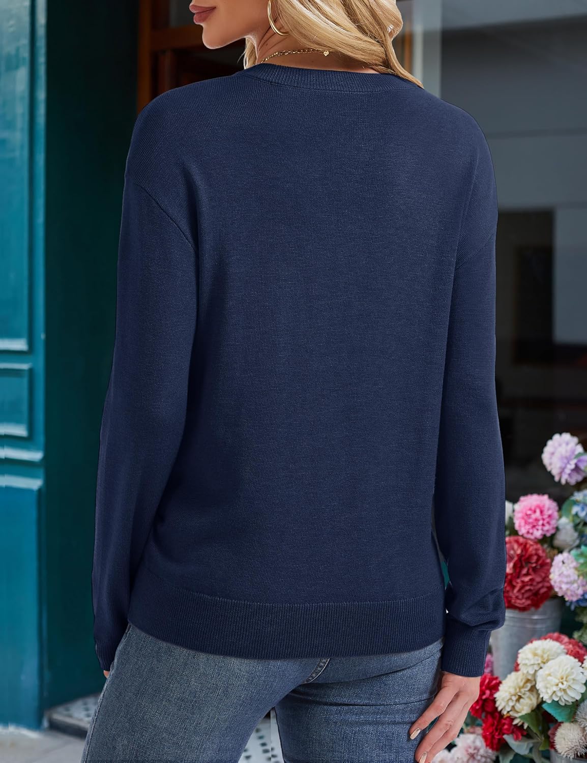 YUCOLEN Sweaters for Women Long Sleeve Lightweight Crewneck Knit Pullover Basic Casual Sweaters Spring Tops - Image 3