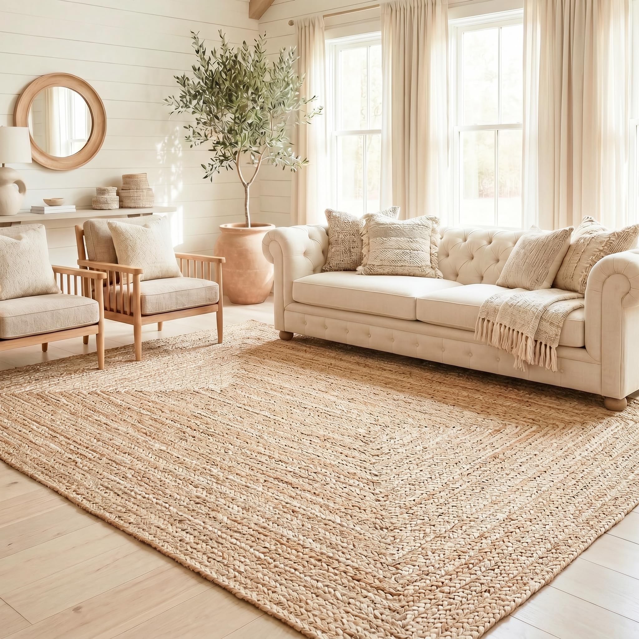 Homespice George Natural Braided Jute Rug