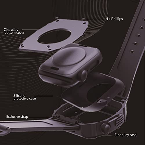 Metal Luxury Watch Case With Bands, Compatible With Apple Watch Series 45Mm Watch, All-Metal Safety Case With Soft And Tough Silicone Strap, Apply To Apple Watch Series 8/7 (45Mm, Rose Gold) #TOP4