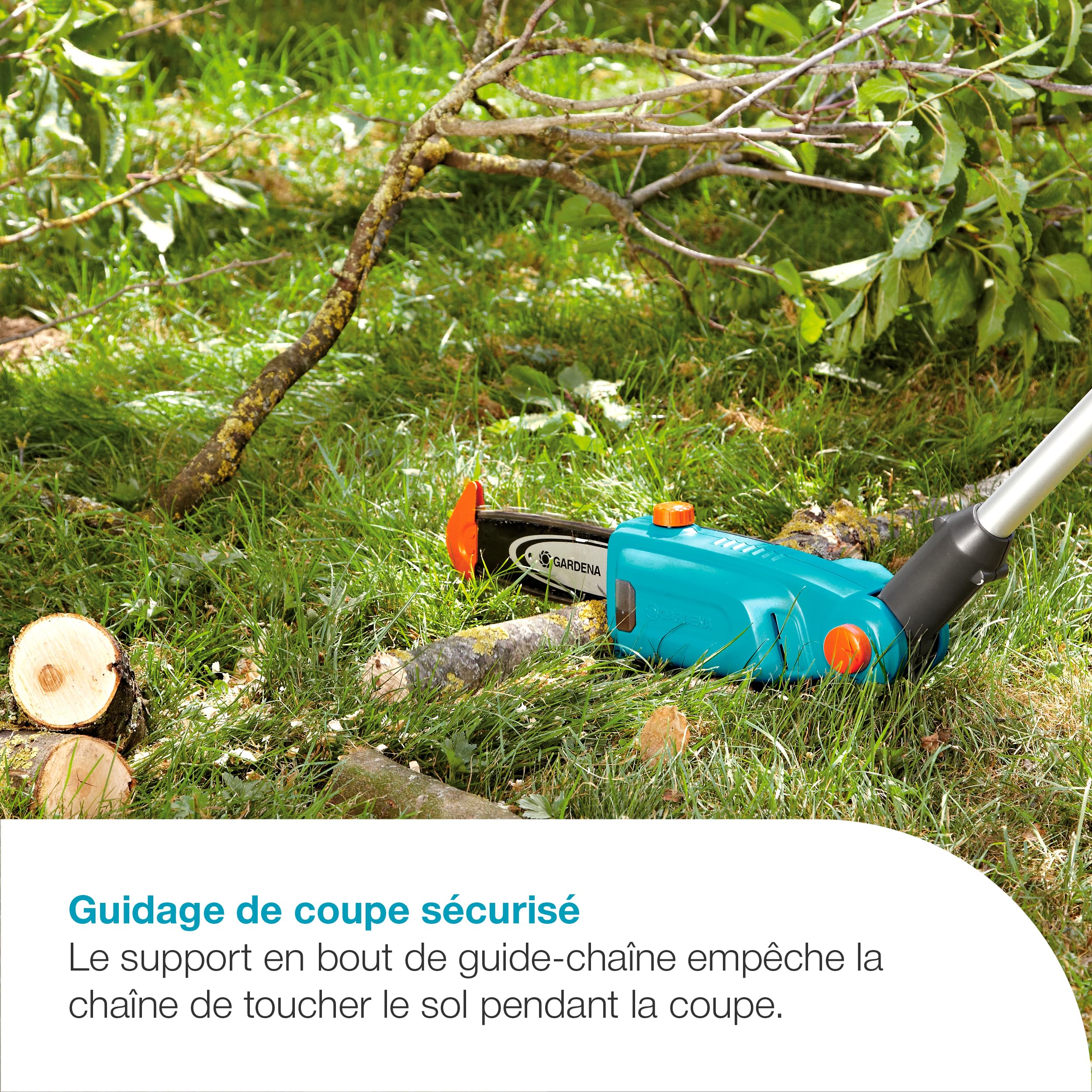 Gardena Elagueuse sur perche sur batterie TCS 20/18V P4A - sans chargeur ni batterie: Télescopique, Portée jusqu’à 4 m, Tête inclinable, Sans fil (14770-55)