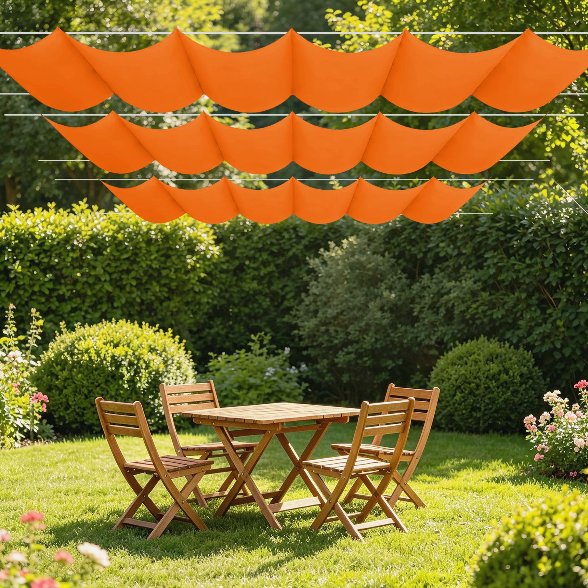 Filet d'ombrage rétractable 750x520 cm contre la chaleur intense sur la terrasse