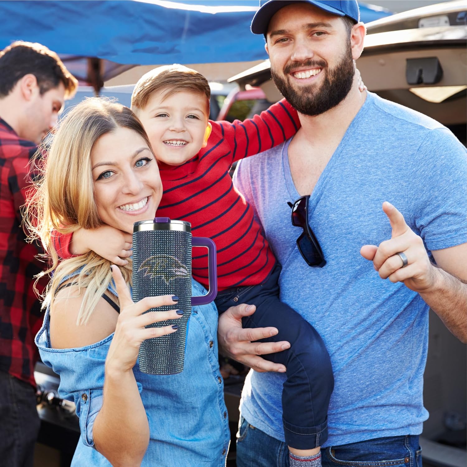 The Memory Company Officially Licensed NFL Game Day Tumbler - 40oz Stainless Steel Double-Wall Insulated Team Color Bling Cup with Team Logo, NFL Licensed Sports Travel Mug with Lid & Straw - Image 9