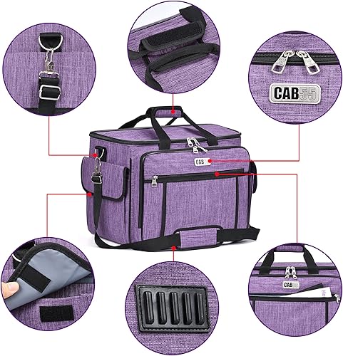 Miniatura 10 de CAB55 Estuche para máquina de coser - Bolsa de transporte con relleno extraíble, bolsa para máquina y accesorios