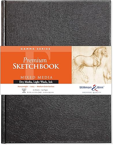 Stillman & Birn Gamma Series Cuaderno de bocetos de tapa dura, A4 (8.25 x 11.75 pulgadas), 150 GSM (pesado), papel marfil, superficie de grano medio