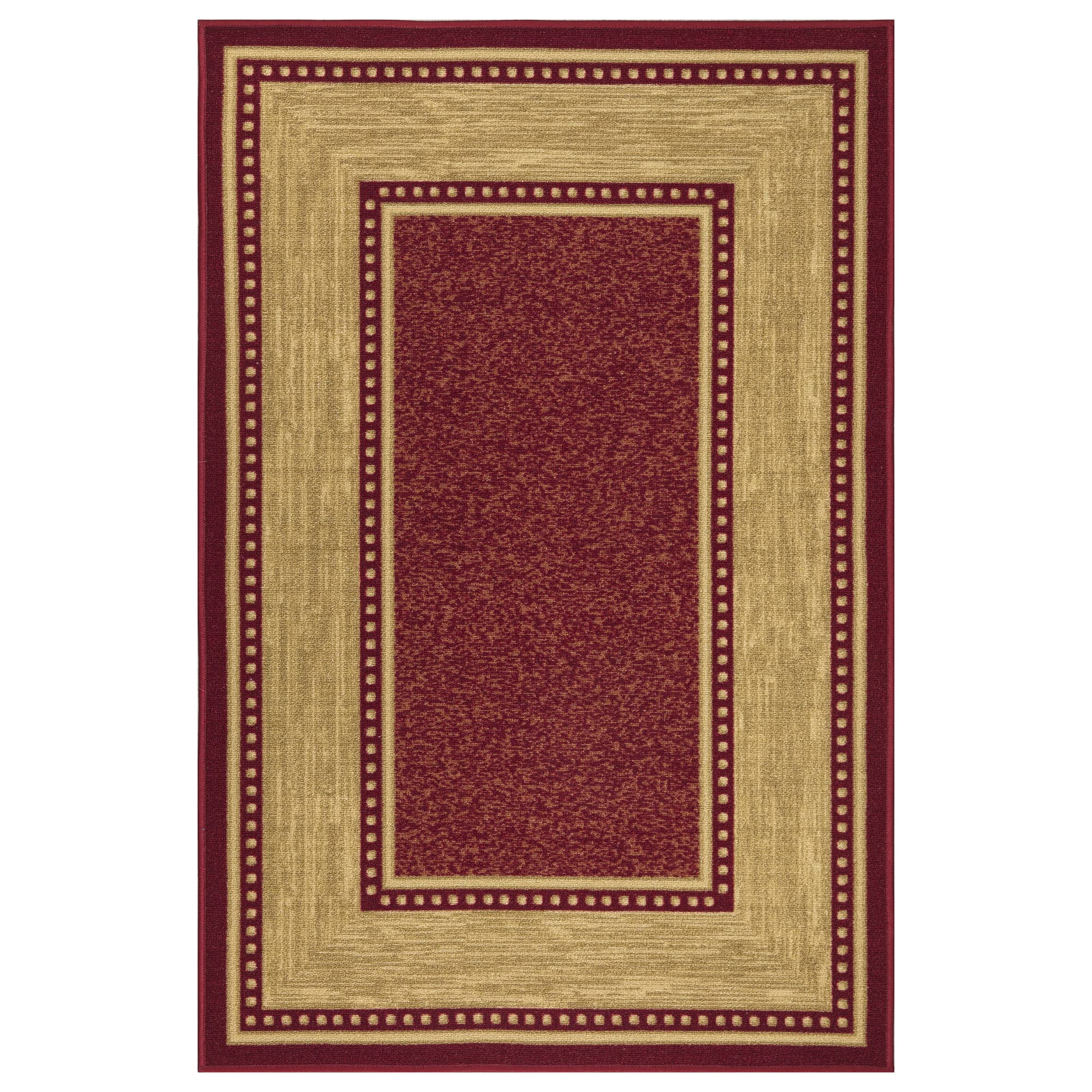 Ottomanson Homeline Collection NonSlip Rubberback Border Design 3x5