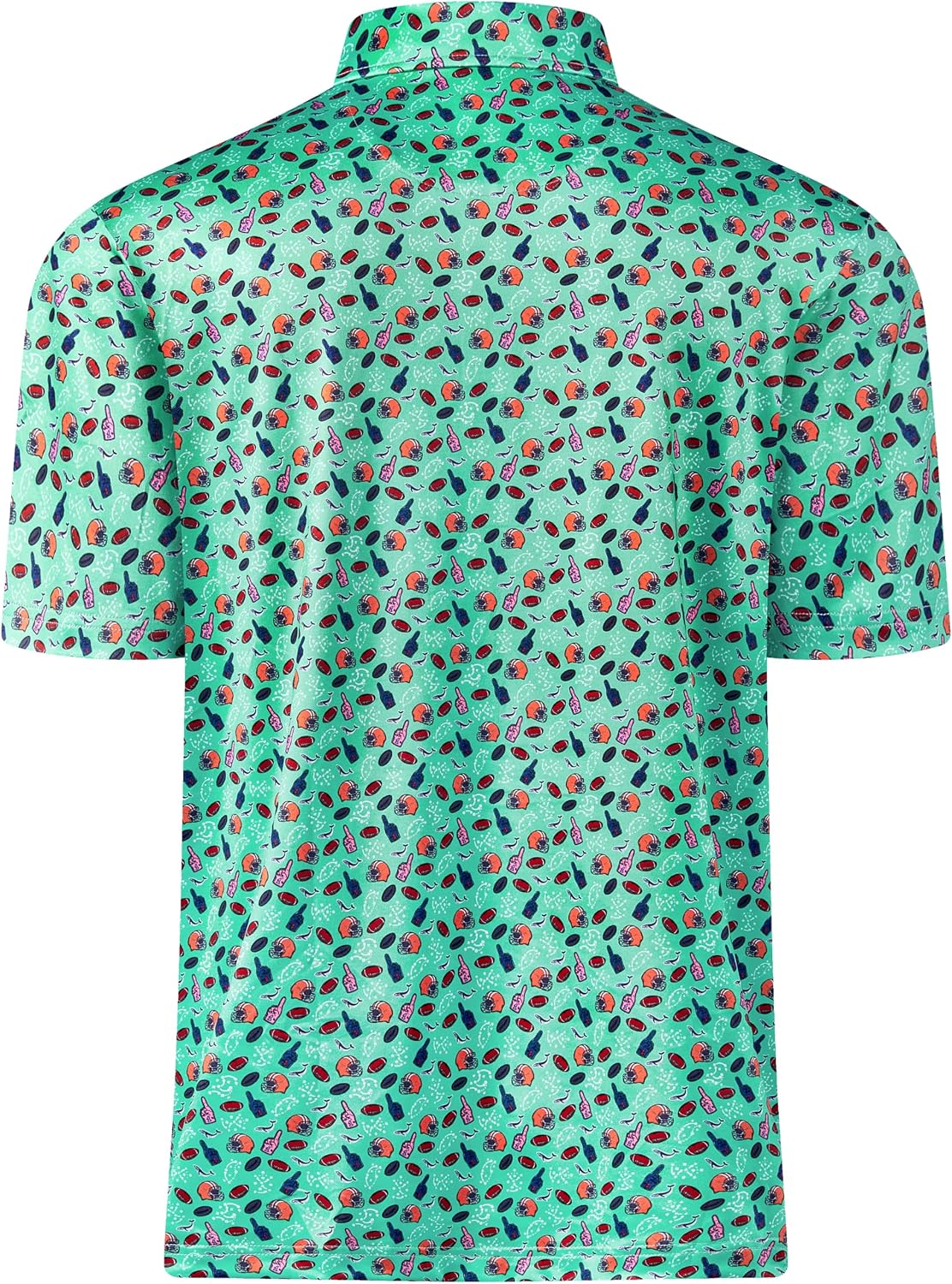 Mens Golf Shirt Moisture Wicking Dry Fit Print Performance Short Sleeve Polo Shirts for Men