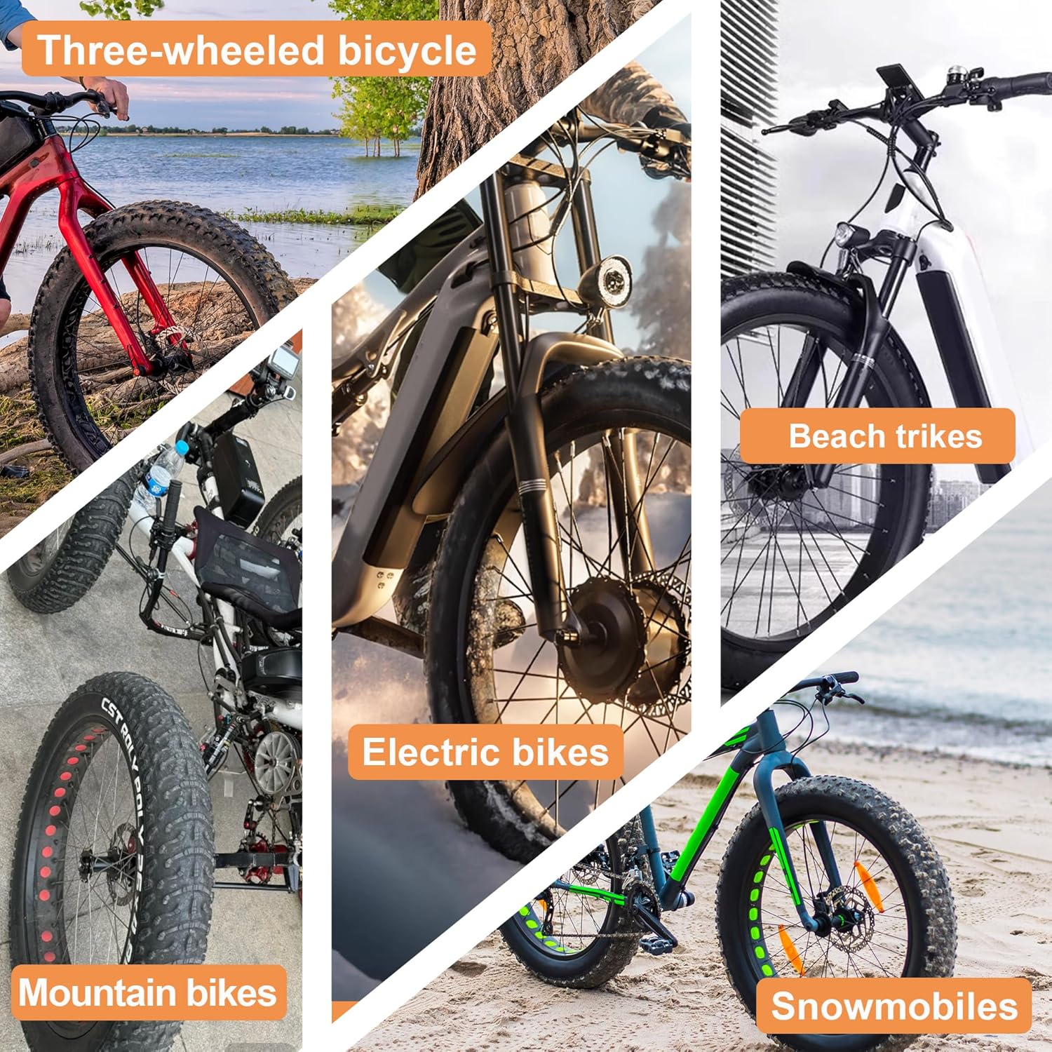 Heavy Duty 20/26x4 E-Bike Fat Tires High-Performance Wear-Resistant 20/26X4.0 Fat Tire and Tube Sets for 20/26 Inch E-Bike Mountain Snow Bike Tire - 1/2Pack