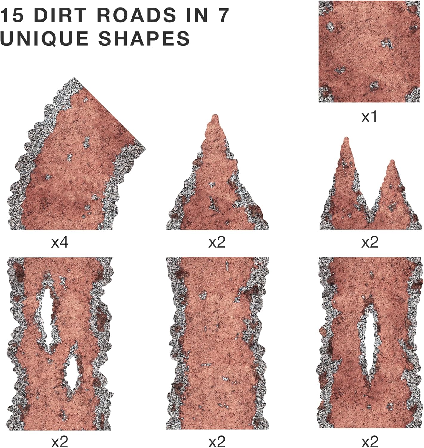 Stratagem Dirt Paths Neoprene Tabletop Wargaming Scenery - Miniatures Game Road Terrain for RPGs, Modular Strategy Battlemat